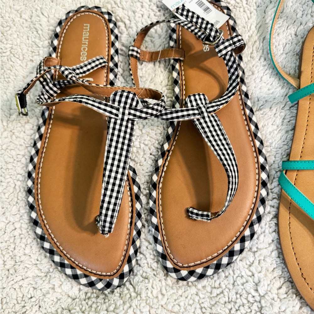 2 pair of sandals, both new , size 9 , one Express, one Maurice’s . - Picture 3 of 5